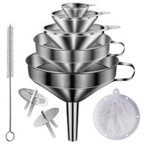 Lmoszuak stainless steel funnel large pour for precise liquid transfer