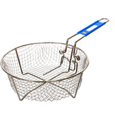 Lodge Silver Deep Fry Basket nickel-plated steel with foldable handle for storage.