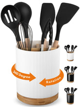 LoeJan 3-compartment utensil holder with rotating base for quick access.