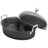 LOEUO 32L oval roaster pan with lid for even heat and juicy results.