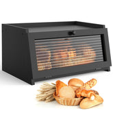 LOHASOK Bread Box with large window shows contents at a glance for quick checks