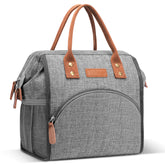 LOKASS insulated lunch bag grey close-up showing durable lining for freshness
