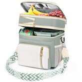 LOKASS olive-green lunch bag front view showing a spacious design for daily meals