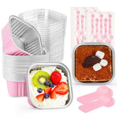 LOKQING mini cake pans with pink lids for easy party portions
