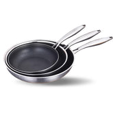 LOLYKITCH 8-inch frying pan with detachable handle for compact storage and versatile stovetop cooking.