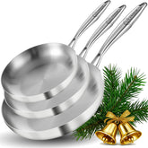 LOLYKITCH Tri-Ply 8-inch frying pan delivers even heat for quick breakfasts.