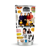 LONGXIN Vintage Movie Tumbler 20oz with durable stainless steel for hot or cold drinks.