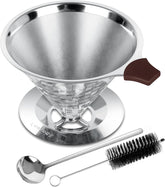 LOOFORE Pour Over Dripper with double mesh for clean, grounds-free coffee.