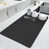 LOPNUR diatomite drying mat on counter quickly absorbs water for fast dish drying