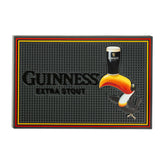 LORD'S ROCKS Guinness bar mat featuring toucan art protects countertops while adding vintage pub charm.