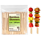Losneg 6-inch bamboo skewers in pack for easy prep and serving.