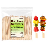 Losneg bamboo skewers for appetizers with a 4.7-inch length and reinforced tip for easy food piercing