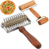 LOSYHU dough docker roller set, durable stainless steel and wood for easy perforation of dough.