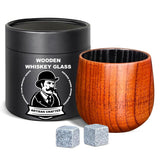 Lotnafee charred wooden whiskey glass showcases 6 oz capacity for rich barrel-inspired sips.