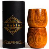 Lounbfun wooden bourbon glasses set of 2 in oak with refined sipping experience.