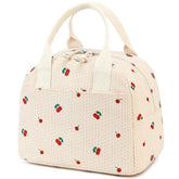 LOVELYWIND insulated cherry lunch bag front view shows ample space for meals
