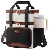 LOVEVOOK insulated lunch bag with double-deck expandable design for organized meals.