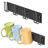 LOXSUN wall-mounted mug holder with four hooks saves space in the kitchen.