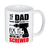 LOZACHE mug front design with toolbox slogan for dad gifts
