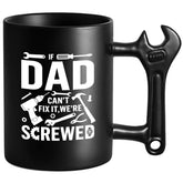 LOZACHE novelty dad mug with wrench handle, eye-catching gift for coffee lovers.