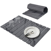 Lprmnnc large stone dish drying mat with marble pattern dries dishes quickly