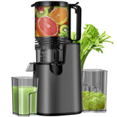 LQZ cold press juicer with wide feed chute for whole fruits and vegetables.