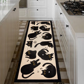 LSYDCARM Black Cat Mat front view shows plush velvet texture for cozy entryways.