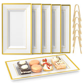 LUCKJUJU 6-set trays with tongs for elegant party presentation