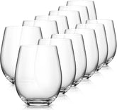 Luna & Mantha stemless 18oz wine glasses set 12 for daily use