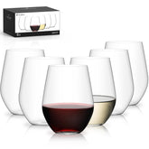 Luna & Mantha unbreakable stemless wine glasses 16oz for outdoor use
