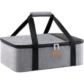LUNCIA insulated casserole carrier exterior shows durable, water-resistant fabric for easy transport