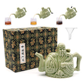 LURRIER Assassin's Teapot with two chambers for dual beverages, elegant ceramic craftsmanship.