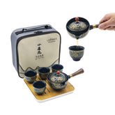 LURRIER Gongfu tea set with rotating teapot for easy brew.
