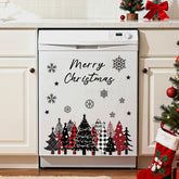 LUUFILx Merry Christmas magnets on dishwasher plaid design brighten holiday kitchen surfaces