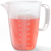 Luvan 1 gallon measuring pitcher showing 134oz capacity for precise batching