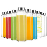Luxfuel 24oz glass juice bottle clear for pure tasting drinks.