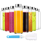Luxfuel clear glass bottle 18oz with cap for fresh beverages