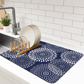 LuxStep dish drying mat absorbs water quickly, keeping countertops dry and utensils organized.