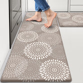 LuxStep anti-fatigue kitchen mat in khaki rectangle for comfortable standing while cooking.