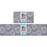 LuxStep kitchen mat front view on tile floor offering cushioned comfort and anti-slip stability.