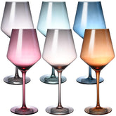 LUXULISH colored wine glasses set of 6 adds vibrant hues for stylish entertaining.