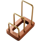 Luxylei chopping board rack with wood base for stable, organized kitchen storage.