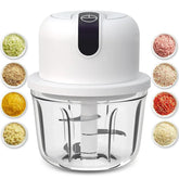 LVsenlin 350ML electric garlic chopper, top view, compact and easy to store.