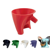 LWOGD flour funnel for KitchenAid red, top view keeps counters clean during baking prep.