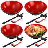 Lyellfe ramen bowl set with four bowls for family meals
