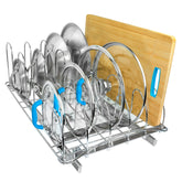 LYNK PROFESSIONAL pull-out lid organizer in chrome holds up to 30 lids for easy access