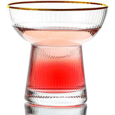 Lysenn stemless margarita glasses with vertical stripes for elegant cocktails and easy handling.
