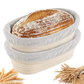 Lyvo Banneton bread proofing basket set with 10-inch oval shape for artisanal loaves