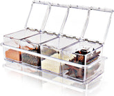 LZYLL Clear Seasoning Box with lid and spoon for organized spice storage and easy access.