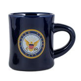 M. Cornell Navy decal mug with coat of arms for daily coffee ritual.